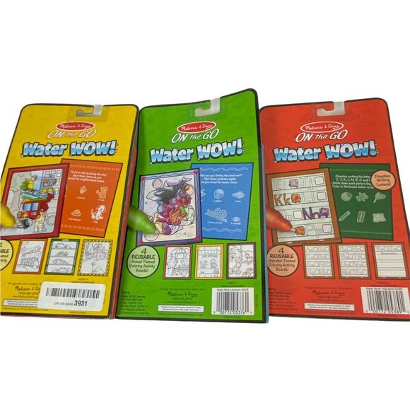 Melissa & Doug Activity Book Set Of Three On The Go Water Wow Water Reveal Pad - Picture 2 of 13